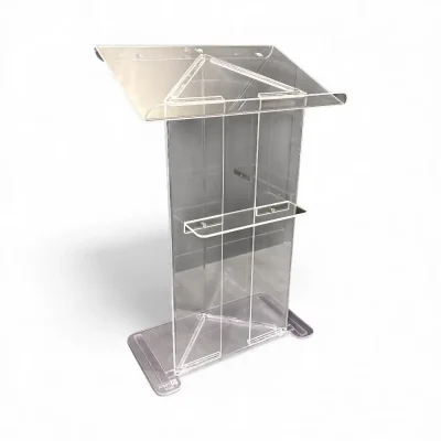 Lutrin de plexiglass transparent de présentation